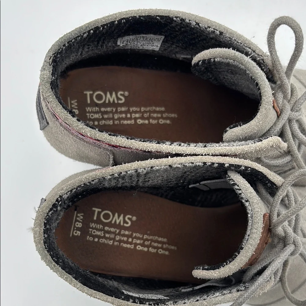 TOMS Kala Lace Up Wedge Ankle‎ Boots Size 8-1/2